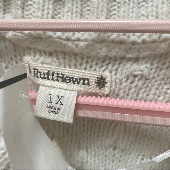 Ruff Hewn Cowl Neck Sweater Cream Grey Black Women's Size 1X - Picture 3 of 7